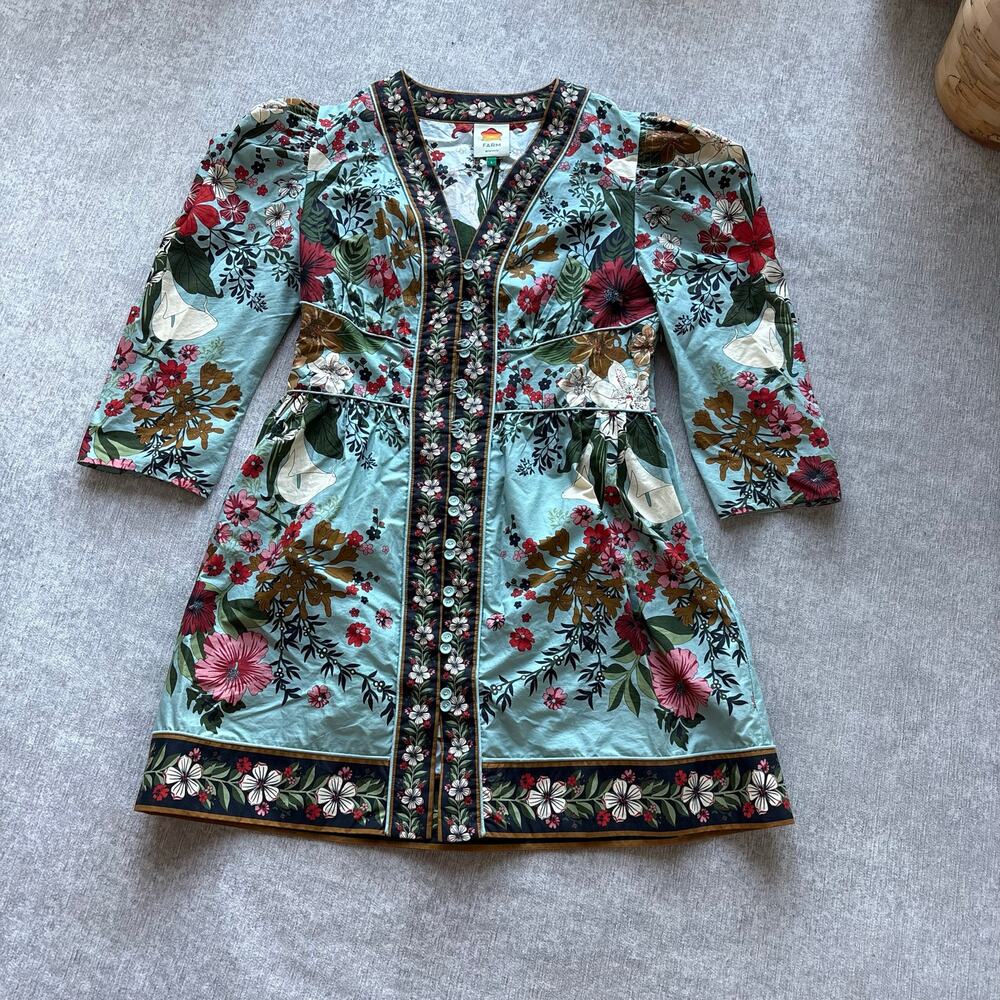 NWOT $415 Farm Rio Bouquet Mini Dress - Picture 3 of 7